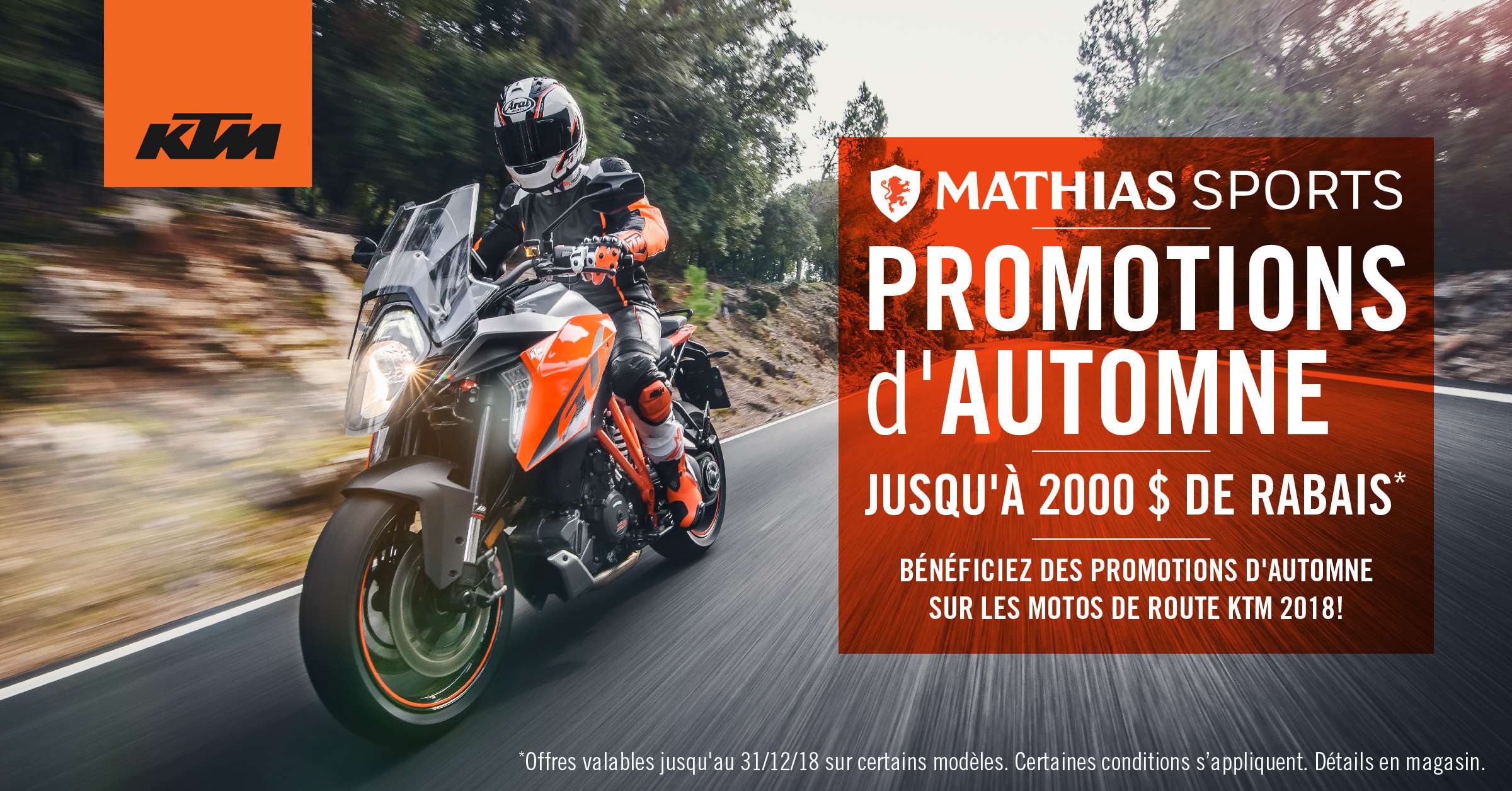 Bénéficiez des promotions d'automne sur les motos de route KTM!