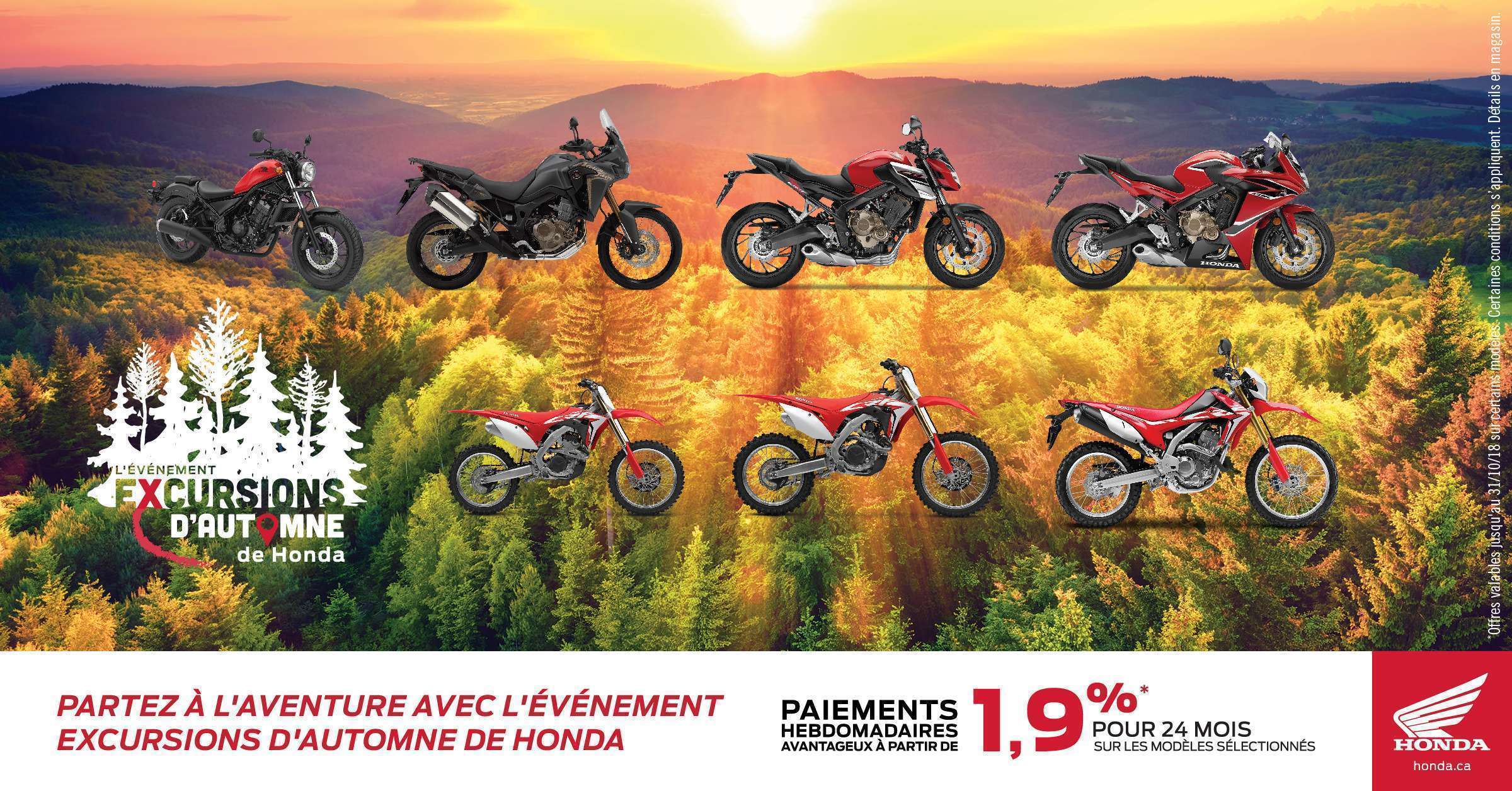 Partez à l'aventure avec l'événement excursions d'automne de Honda