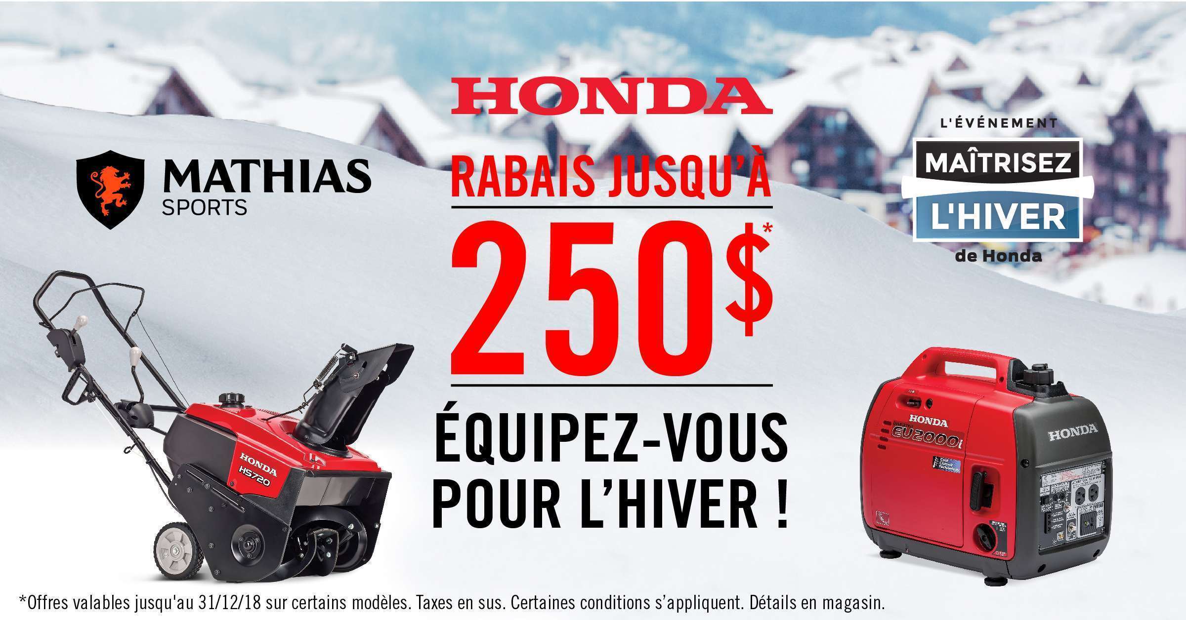 Équipez-vous pour l'hiver avec Honda!