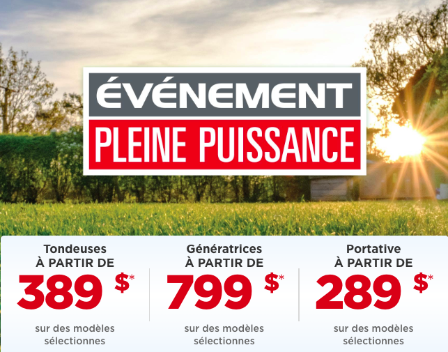 Ne manquez pas l'événement de vente "pleine puissance" de Honda