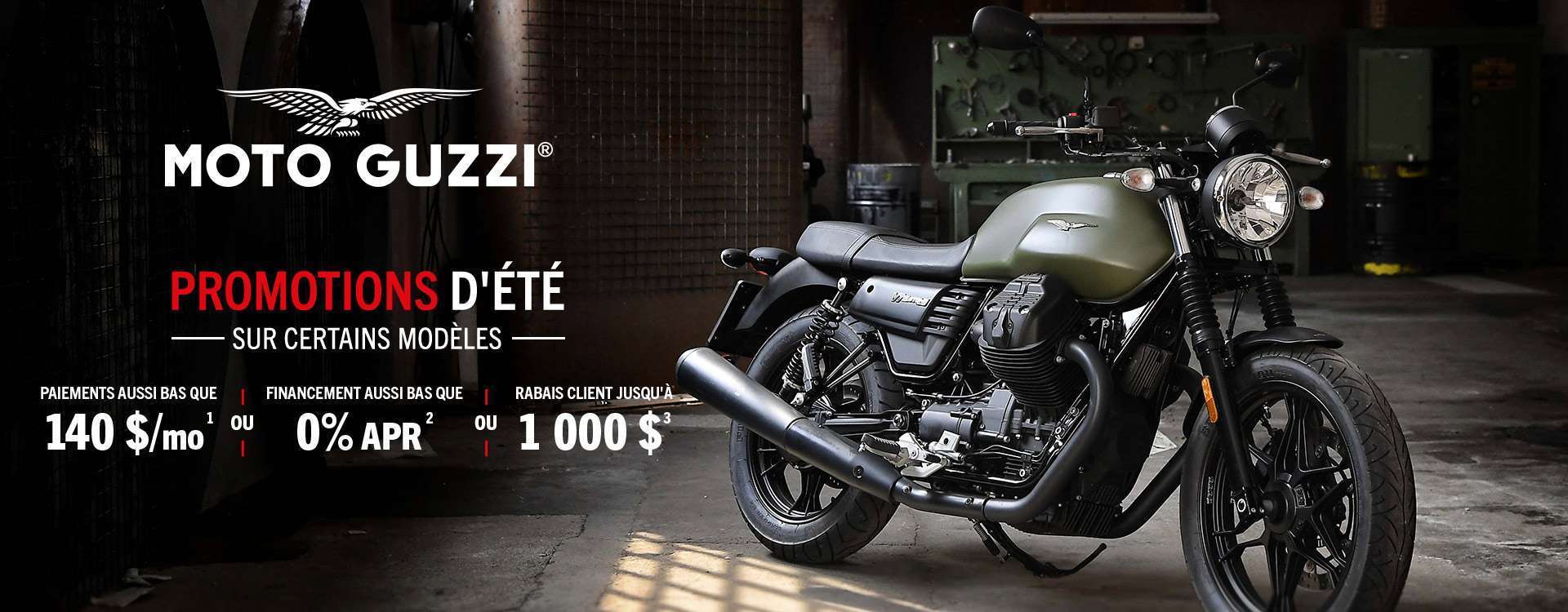 Profitez du beau temps et des promotions d'été moto Guzzi