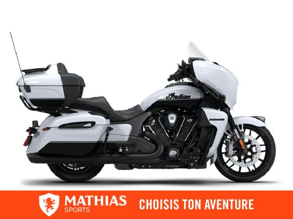 MSU-2026N26LGXSSC3_Ghost White Metallic / Black MetallicNeuf INDIAN Roadmaster PowerPlus Dark Horse + 112 & Audio Package 2026 a vendre 1