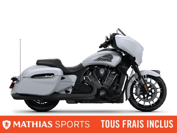  MSU-2025N25LFDRRC_Ghost White Metallic SmokeNeuf INDIAN Chieftain PowerPlus Dark Horse 108 2025 a vendre 1
