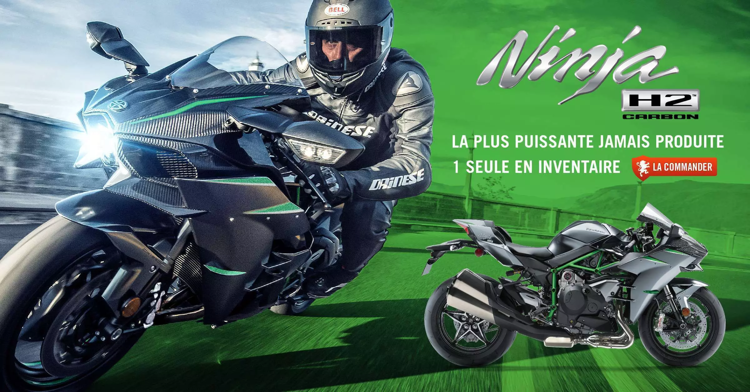 1 seule Kawasaki Ninja H2 Carbon 2019 en inventaire, commandez la!