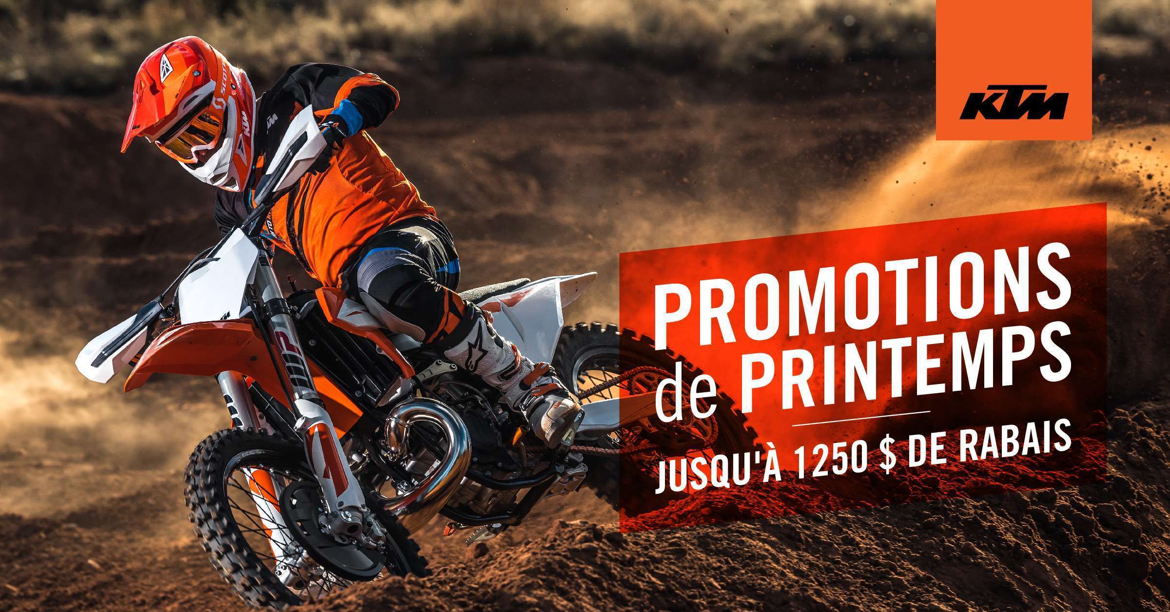 Profitez de rabais sur les motocross et motos hors route KTM!