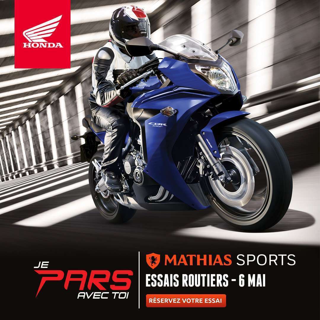 6 mai: essais routiers Honda « Je pars avec toi »